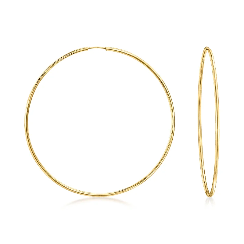 Flash Sale On Stunning Jewelry – Don't Miss Out Ross-Simons 1.5mm 14kt Yellow Gold Endless Hoop Earrings
