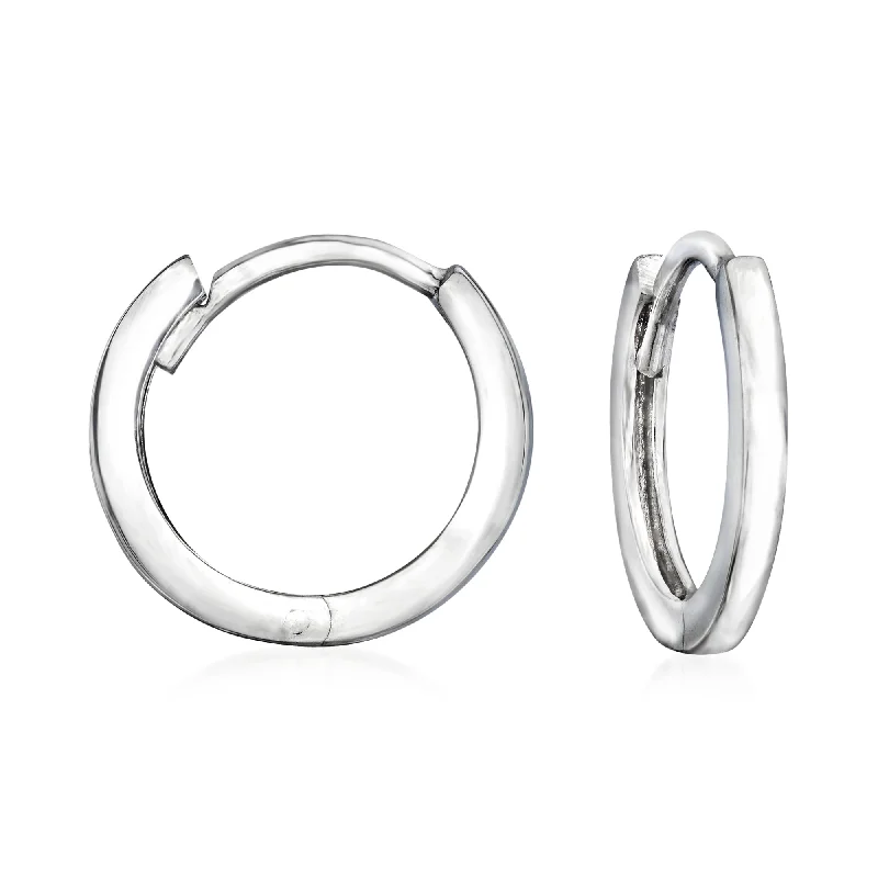 Don't Miss These Dazzling Jewelry Discounts Ross-Simons 14kt White Gold Huggie Hoop Earrings