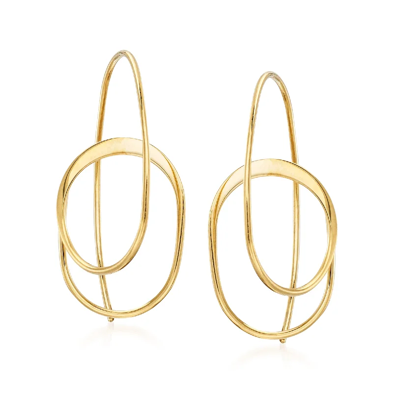 Upgrade Your Jewelry Collection For Less Ross-Simons 14kt Yellow Gold Curled Wire Drop Earrings