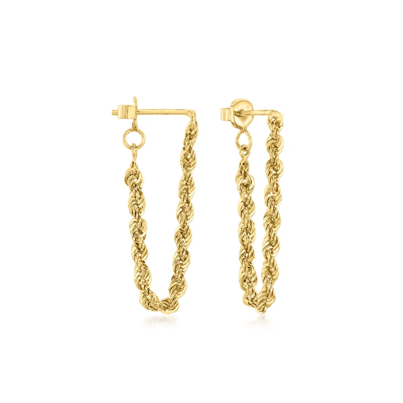 Get The Sparkle You Love At Prices You Adore Ross-Simons 14kt Yellow Gold Endless Rope Chain Drop Earrings