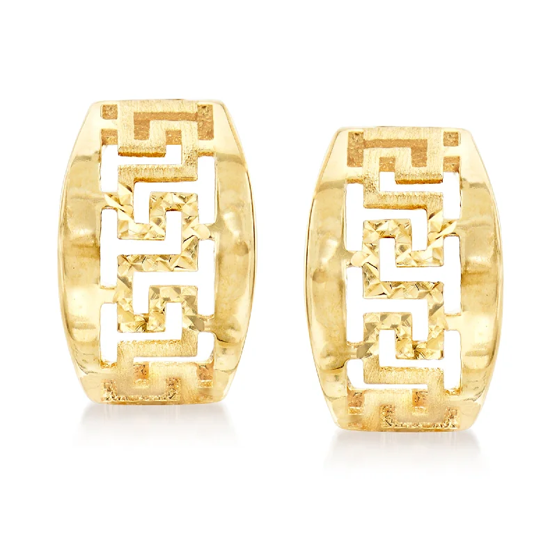 Bohemian-Inspired Jewelry For Free-Spirited Fashion Ross-Simons 14kt Yellow Gold Greek Key Earrings