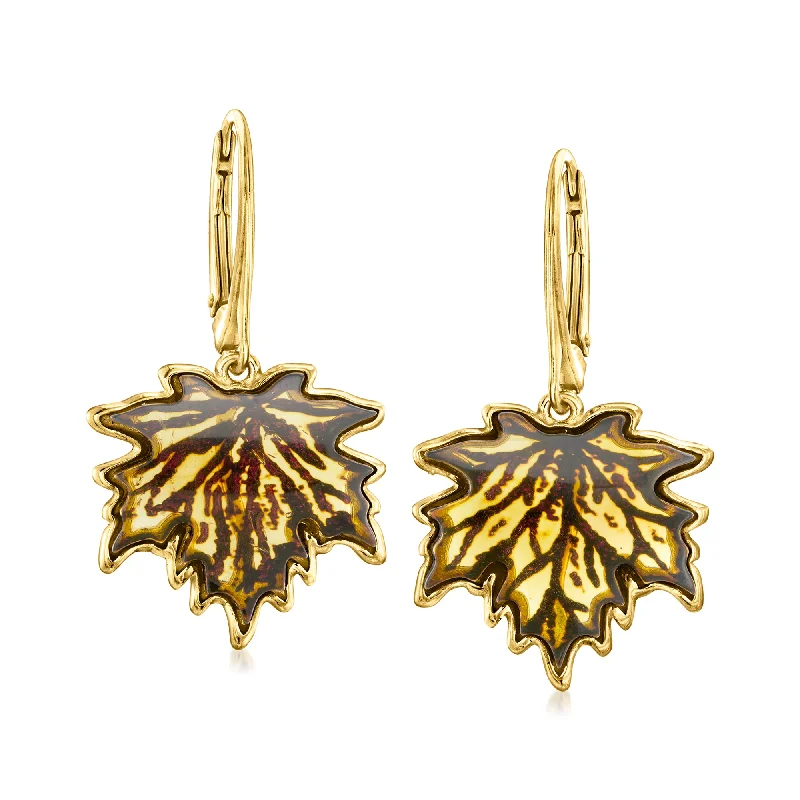 High-End Jewelry, Now More Affordable Than Ever Ross-Simons Amber Leaf Drop Earrings in 18kt Gold Over Sterling