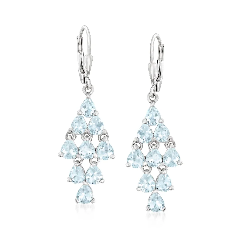 Elevate Your Jewelry Collection With Limited-Time Savings Ross-Simons Aquamarine Chandelier Earrings in Sterling Silver