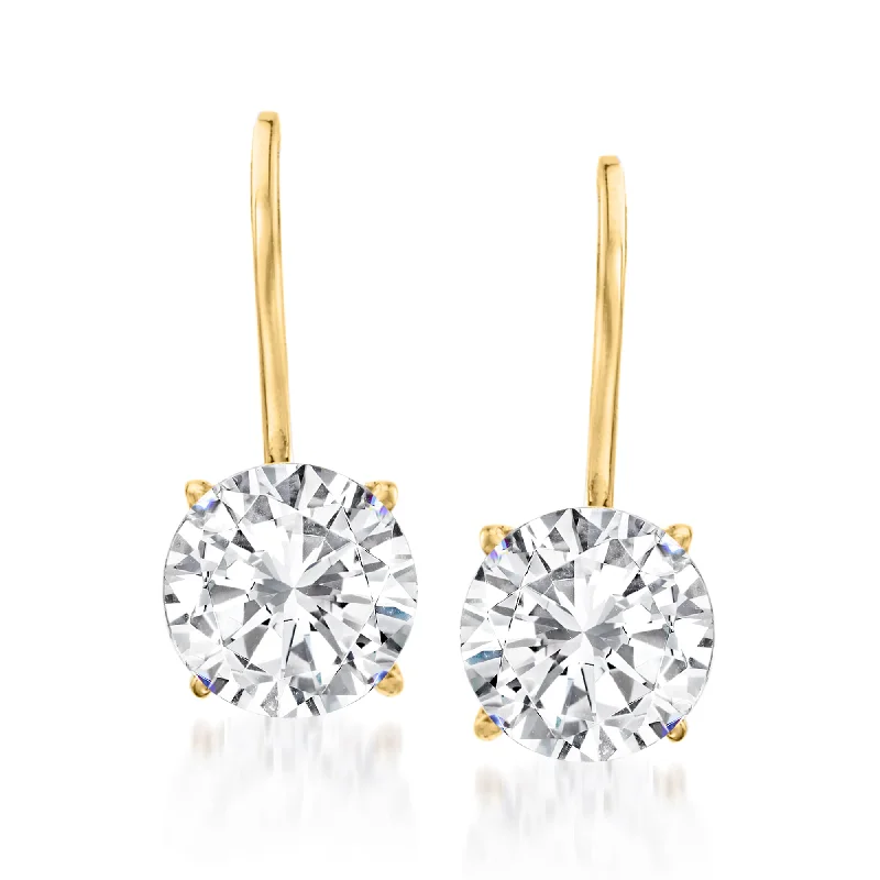 The Ultimate Jewelry Sale – Shop Premium Styles Ross-Simons CZ Drop Earrings in 14kt Yellow Gold