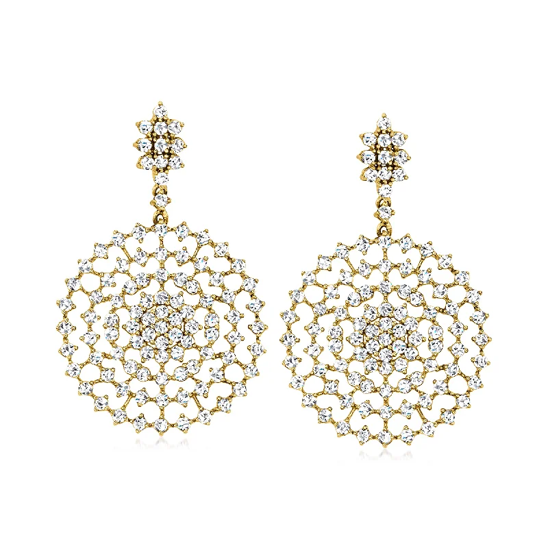 Premium Jewelry At Special Low Prices For A Limited Time Ross-Simons Diamond Circle Drop Earrings in 14kt Yellow Gold