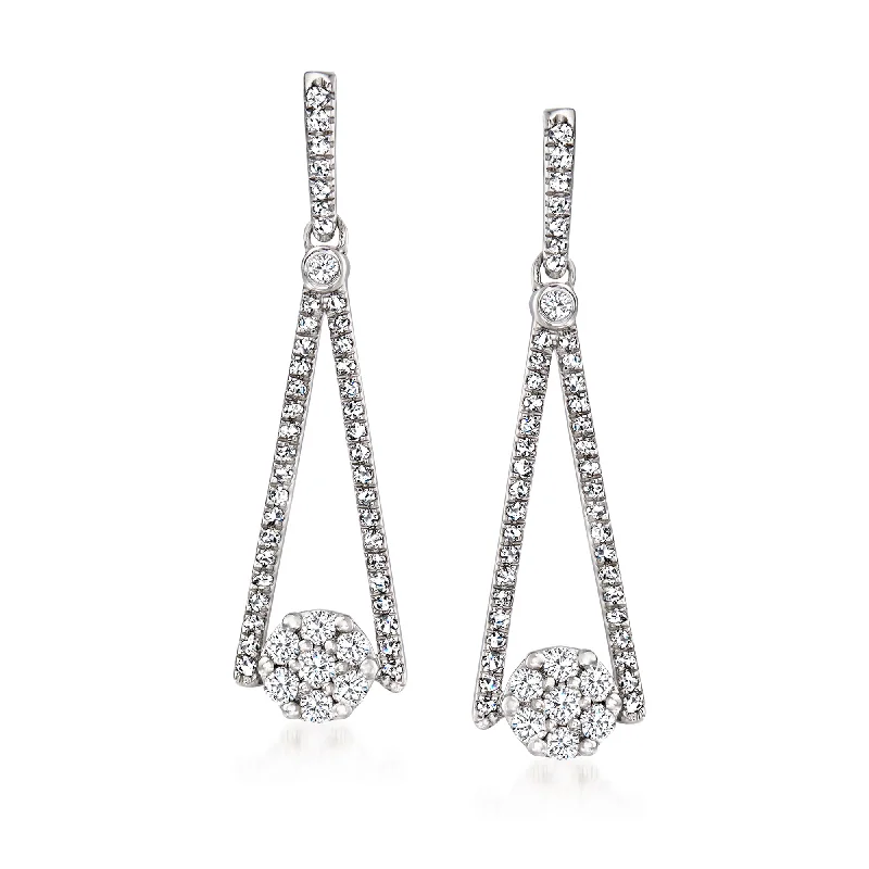 Celebrate With Sparkle – Jewelry Sale Now Live Ross-Simons Diamond Cluster Drop Earrings in Sterling Silver