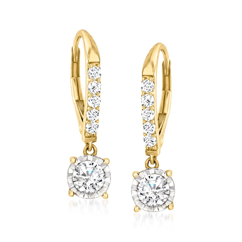 The Perfect Jewelry Piece At The Perfect Price Ross-Simons Diamond Drop Earrings in 14kt Yellow Gold
