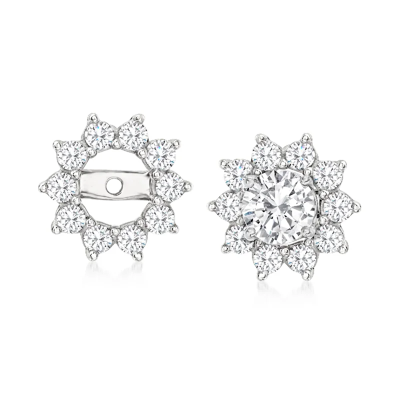 Chic, Trendy, And Affordable Jewelry Sale Ross-Simons Diamond Earring Jackets in 14kt White Gold