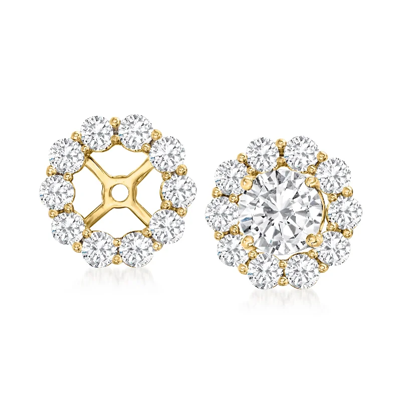 Exclusive Online Discounts On Stylish Jewelry Ross-Simons Diamond Earring Jackets in 14kt Yellow Gold