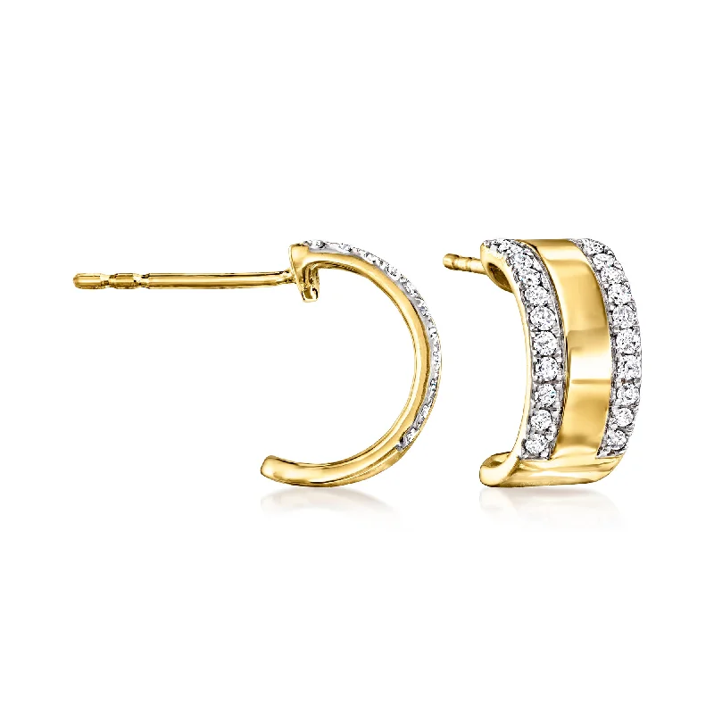 Limited-Stock Jewelry Sale – Shop Before It's Gone Ross-Simons Diamond-Edge C-Hoop Earrings in 18kt Yellow Gold
