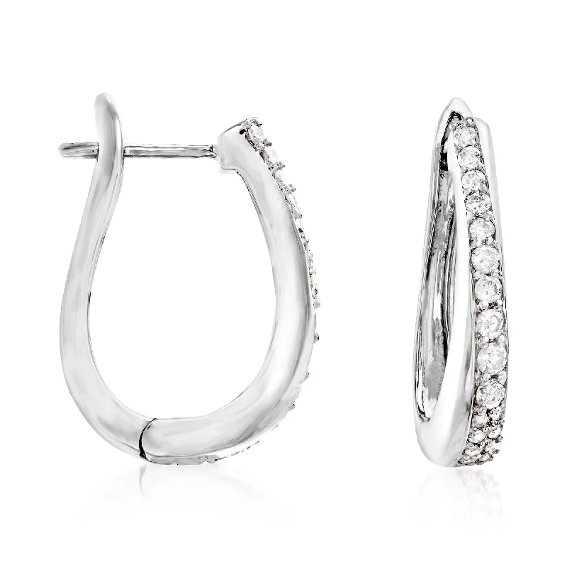 Jewelry Sale Bonanza – Grab Your Sparkle Now Ross-Simons Diamond Hoop Earrings in Sterling Silver