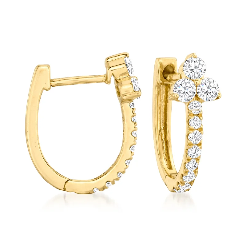 Affordable Elegance – Special Jewelry Sale Now Live Ross-Simons Diamond Trio Huggie Hoop Earrings in 14kt Yellow Gold