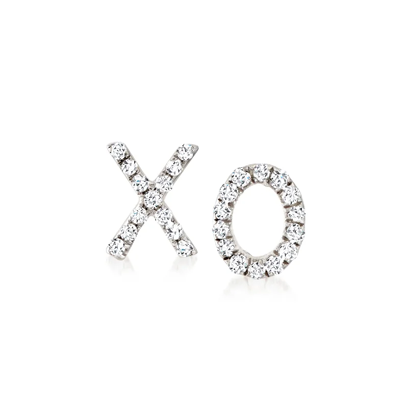 Best Jewelry Deals – Premium Quality At Exclusive Discounts Ross-Simons Diamond Xo Mismatched Earrings in Sterling Silver