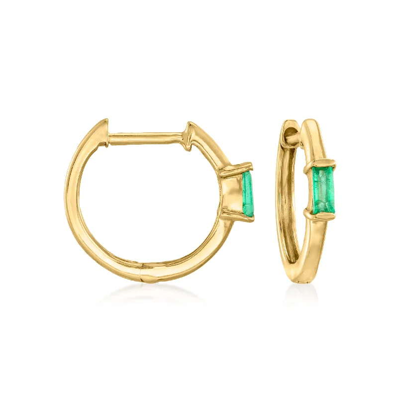 Bestselling Jewelry Now On Sale – Elevate Your Look Ross-Simons Emerald Huggie Hoop Earrings in 14kt Yellow Gold