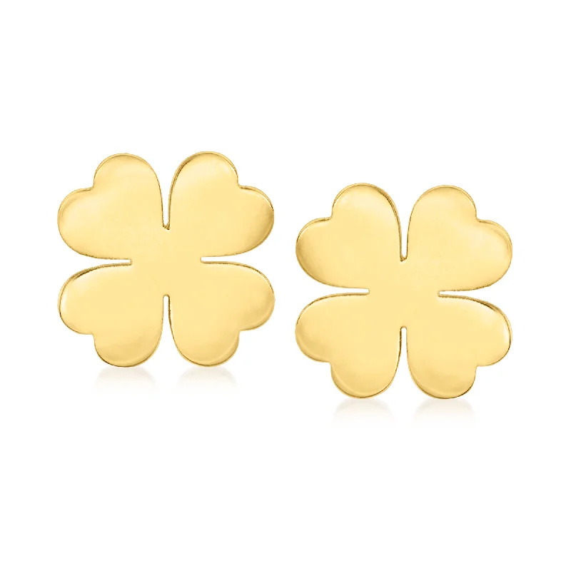 Luxury Meets Affordability – Jewelry Sale Now Live Ross-Simons Italian 14kt Yellow Gold 4-Leaf Clover Earrings
