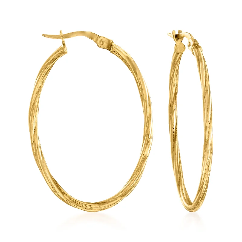 Seasonal Jewelry Deals – Elevate Your Style Ross-Simons Italian 18kt Yellow Gold Oval-Shaped Twisted Hoop Earrings