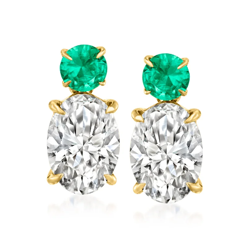 Stunning Jewelry At Even More Stunning Prices Ross-Simons Lab-Grown Diamond Drop Earrings With . Emeralds in 14kt Yellow Gold