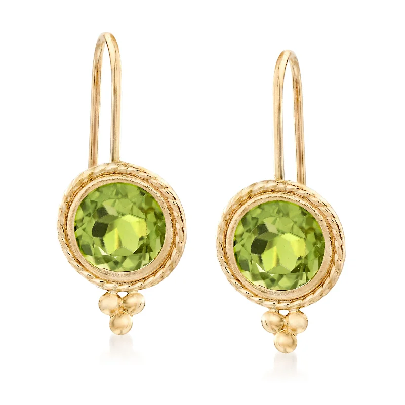 Luxury Meets Affordability – Jewelry Sale Live Now Ross-Simons Peridot Drop Earrings in 14kt Yellow Gold