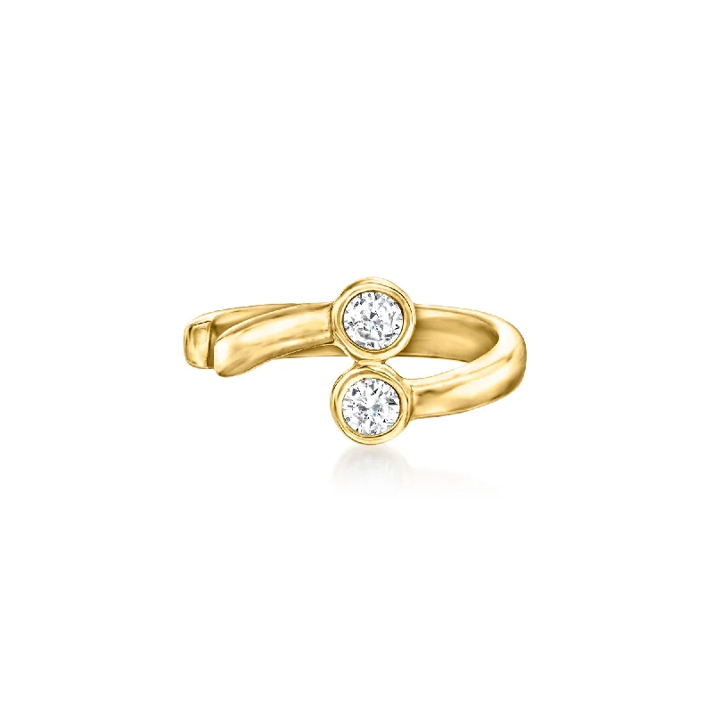 Limited-Stock Jewelry Clearance – Grab Your Favorites Now RS Pure by Ross-Simons Diamond-Accented 2-Stone Ear Cuff in 14kt Yellow Gold