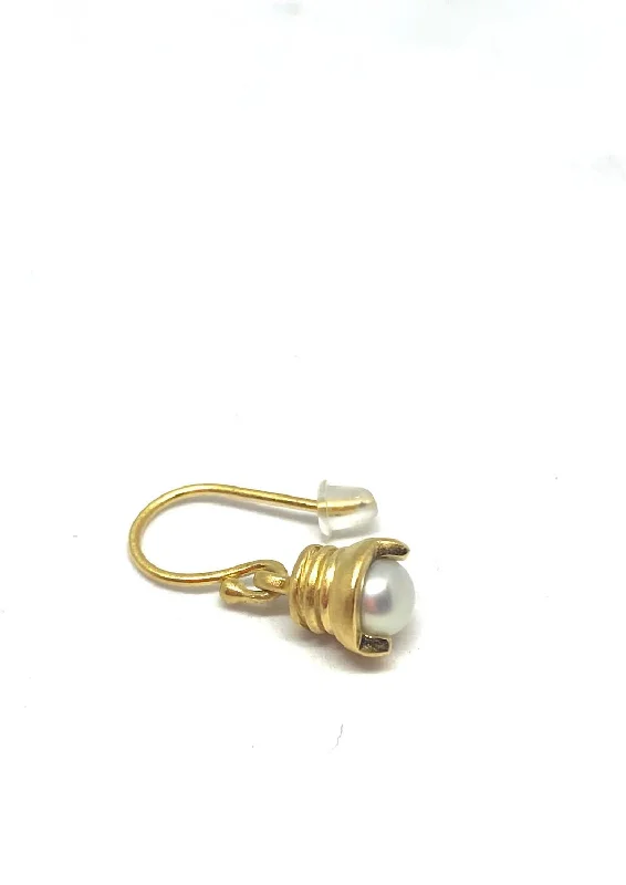 Elegant Rose Gold Jewelry For A Stylish Touch Small Pearl Drop Single Earring In Gold