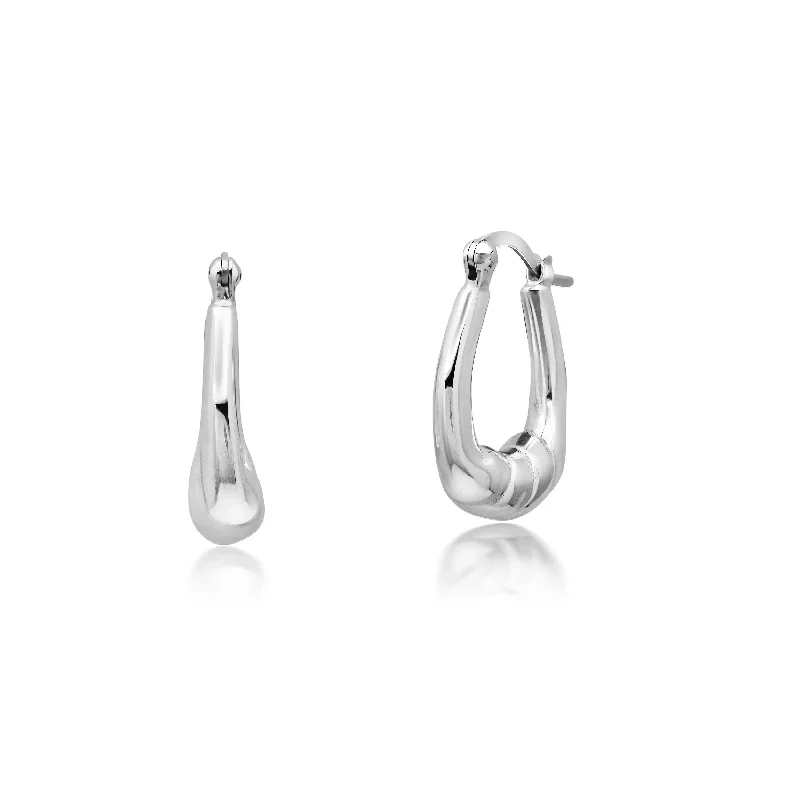 Discounted Jewelry For A Glamorous Look Sterling Silver Oval Bottom Braided Hoop Earrings