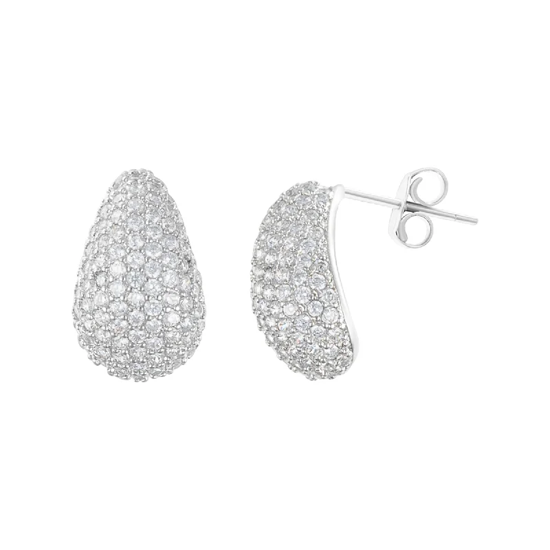 Bestselling Jewelry At Special Promotional Rates Sterling Silver Plated Teardrop Pave Earrings