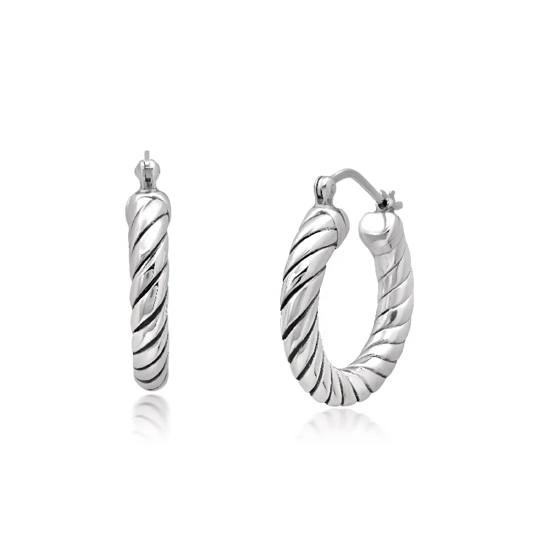Fashion-Forward Jewelry At Incredible Prices Sterling Silver Round Fine Twist Hoop Earrings