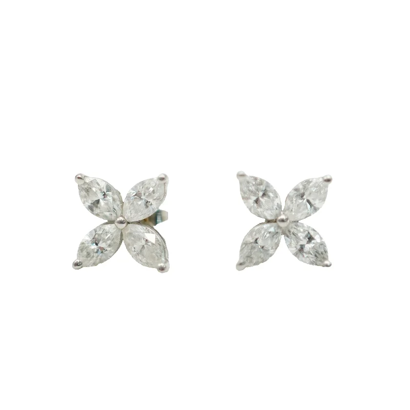 Limited-Time Jewelry Discounts – Shine Without The Splurge Tiffany & Co. Victoria Earrings in  Platinum 1.84 CTW, Large Model