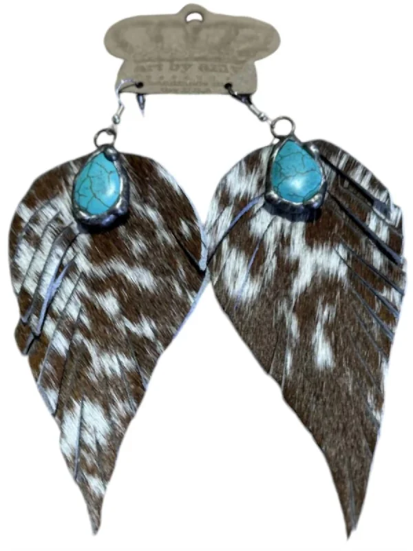 Last Chance To Shop High-End Jewelry At Markdown Prices Women's Cow Cut Out Earrings In Turquoise Stone