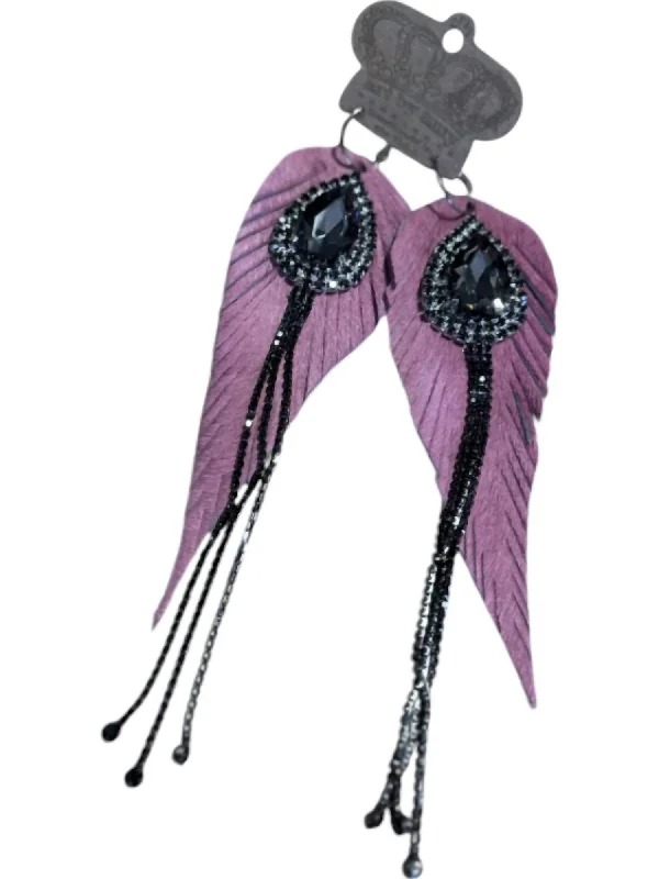 Huge Savings On Premium Jewelry Styles Women's Feathered Crystal Fringe Earrings In Pink