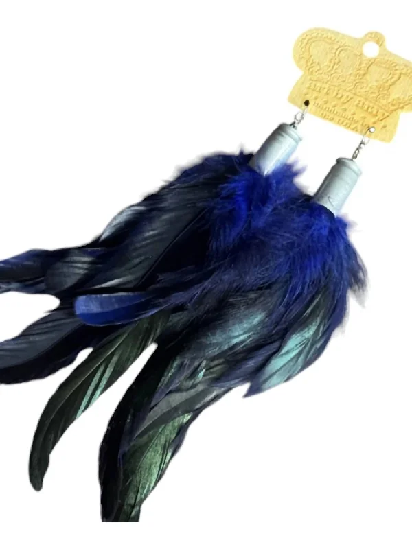 Shine In Style – Shop Jewelry Discounts Today Women's Feathered Earrings In Dark Blue