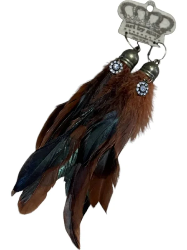 Exclusive Gemstone Jewelry Markdowns – Shop Now Women's Feathered Earrings In Rustic Orange & Brown