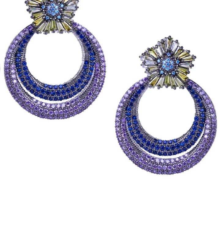 Big Discounts On Elegant Jewelry Collections Women's Midnight Earrings In Blue/purple