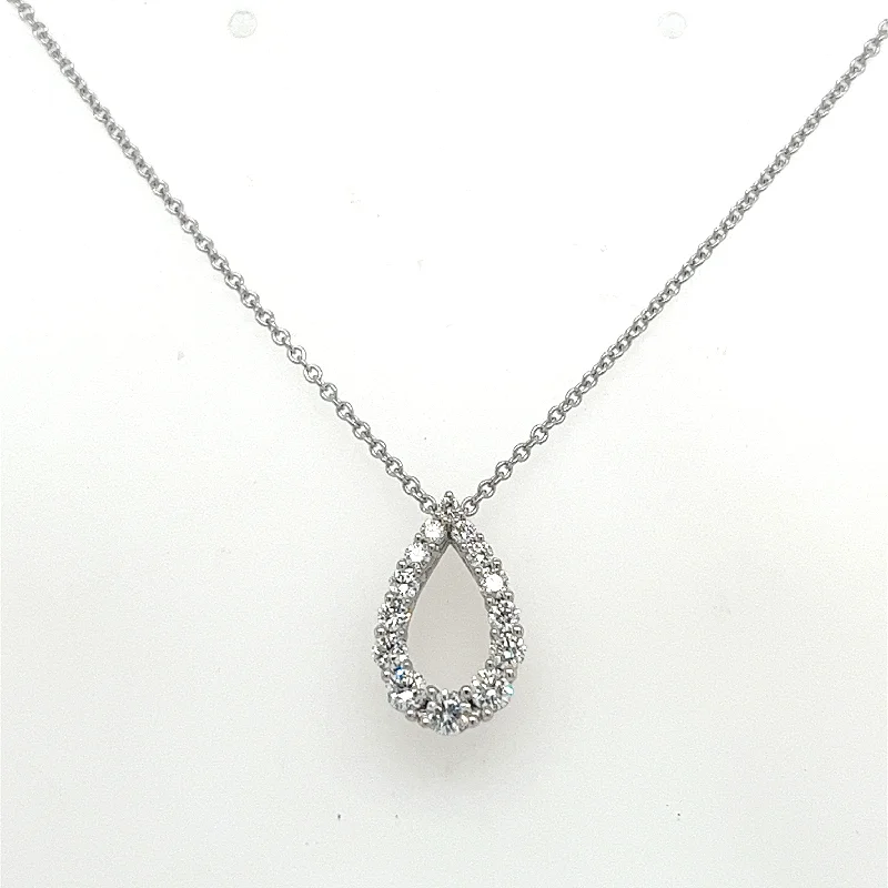 Premium Jewelry At Special Low Prices For A Limited Time 14K White Gold Pear Shaped Diamond Necklace