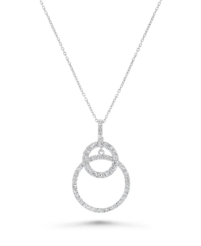 Huge Savings On Timeless Jewelry Collections 14K White Gold Round Shape Diamond Circle Pendant with a 14K White Gold Cable Link Necklace (xxxctw)
