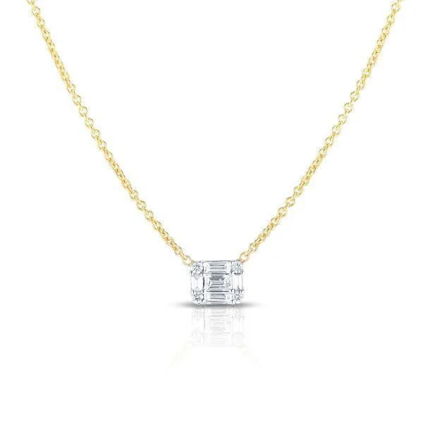 Jewelry Sale Alert – Shop Timeless Elegance Today 14K White Gold Straight Baguette Shape Diamonds Cluster Pendant (.13ctw)