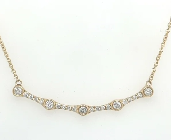 Dazzle With Discounts – Shop Jewelry On Sale 14K Yellow Gold Round Shape Diamond Smile Pendant with a 14K Yellow Gold Cable Link Necklace (.39ctw)