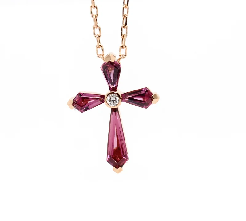 Limited-Time Jewelry Sale – Don't Miss These Deals Garnet & Diamond Cross Necklace (Small)