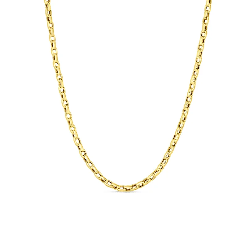Discounted Jewelry For A Glamorous Look Fine Gauge Square Link Necklace (22 inches)