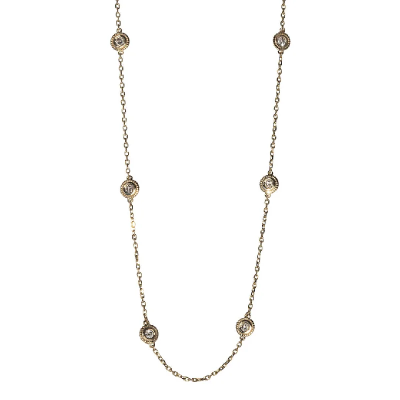 Fashion-Forward Jewelry At Incredible Prices .75ct Diamond by the Yard 10 Station 14K Yellow Gold Necklace