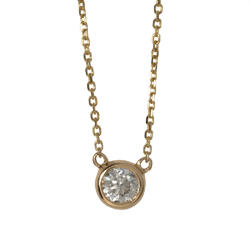 Don't Miss These Dazzling Jewelry Discounts .75ct Diamond Solitaire Bezel 14K Yellow Gold Necklace