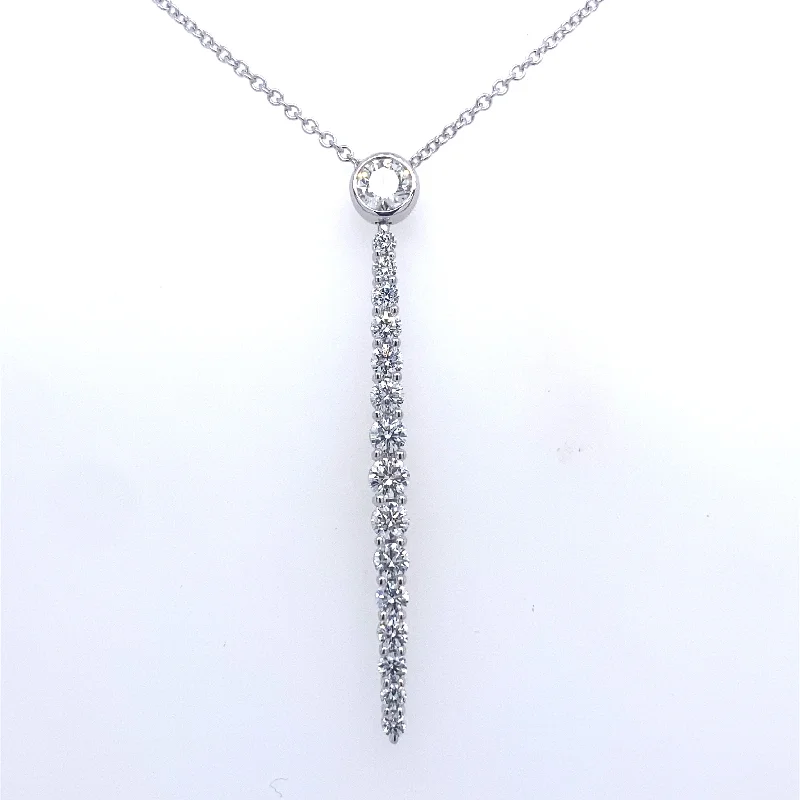 Handcrafted Beauty At Affordable Prices Bremer Jewelry 18K White Gold Round Shape Diamond Drop Pendant (1.07ctw)