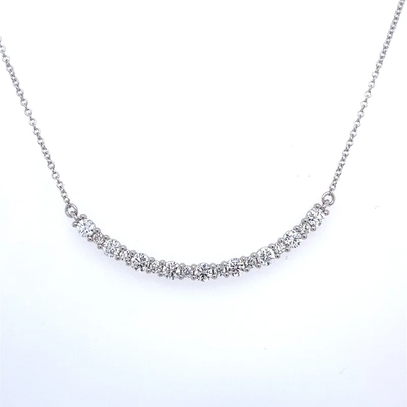 Exclusive Jewelry Markdowns – Limited-Time Offer Bremer Jewelry 18K White Gold Round Shape Diamond Smile Pendant (.79ctw)