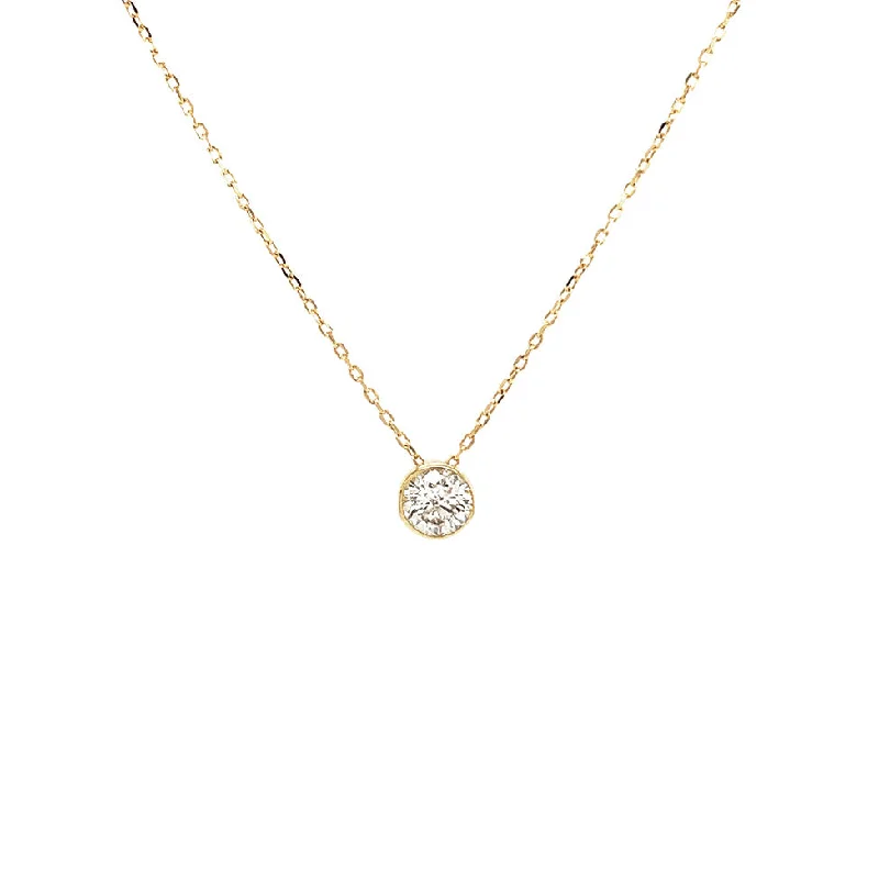 Special Jewelry Deals – Upgrade Your Collection Bremer Jewelry 18K Yellow Gold Power of One Round Diamond Bezel Cable Link Necklace (0.20ctw)