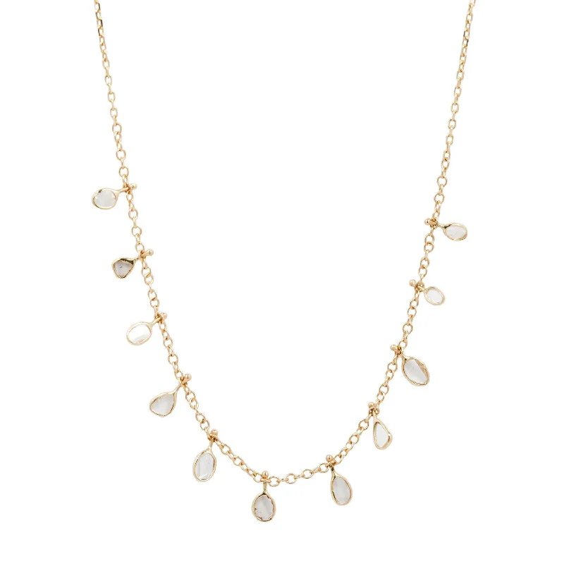 Fashion-Forward Geometric Jewelry For Contemporary Style Multi Diamond Slice Necklace