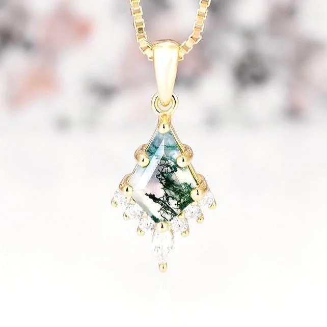 Gorgeous Jewelry, Limited-Time Savings Skye Kite™  Kite Green Moss Agate Necklace- 14K Yellow Gold Vermeil