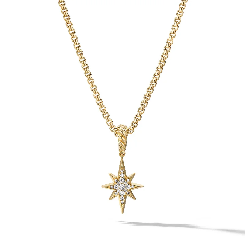 Premium Jewelry, Premium Discounts – Act Fast North Star Amulet in 18K Yellow Gold with Pave Diamonds