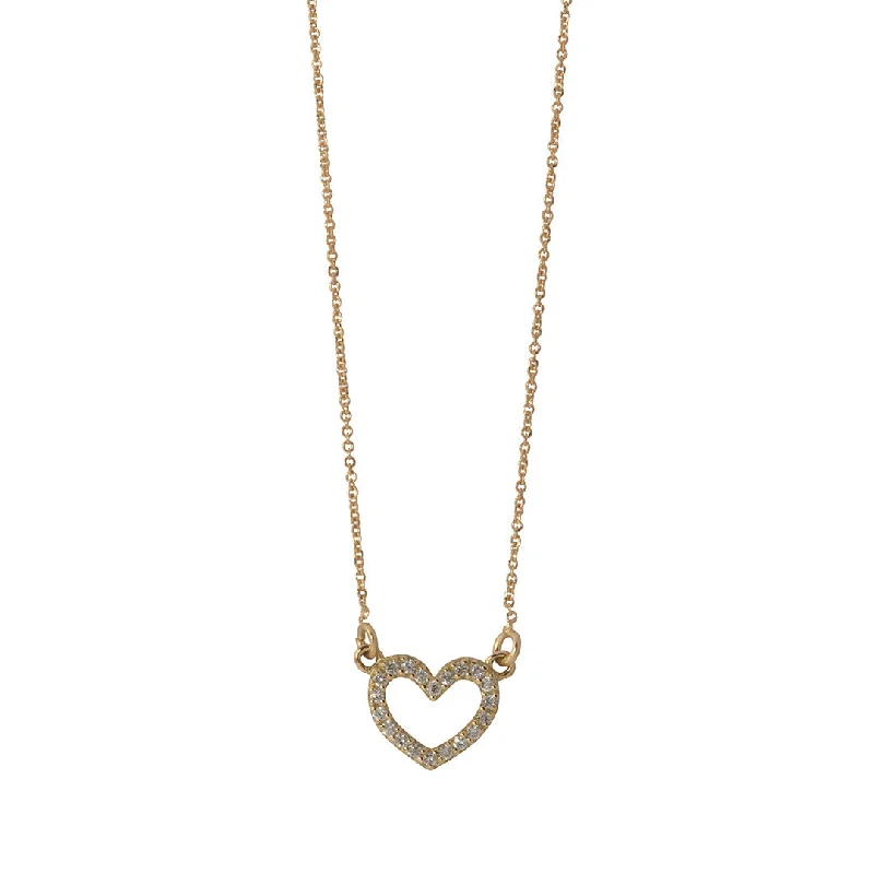 Save On Luxury Jewelry Pieces – Limited-Time Offers Diamond 18K Gold Small Open Heart Necklace