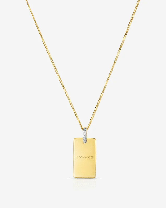 Elegant Designs, Unbeatable Discounts – Shop Jewelry Now Engravable Rectangle Pendant Necklace