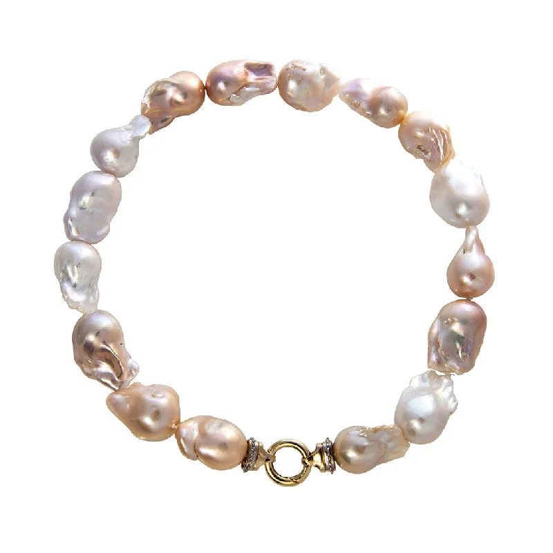 Shop Stylish Jewelry Now And Save Big Freshwater Multicolor Baroque Pearl 14K Gold Clasp Necklace